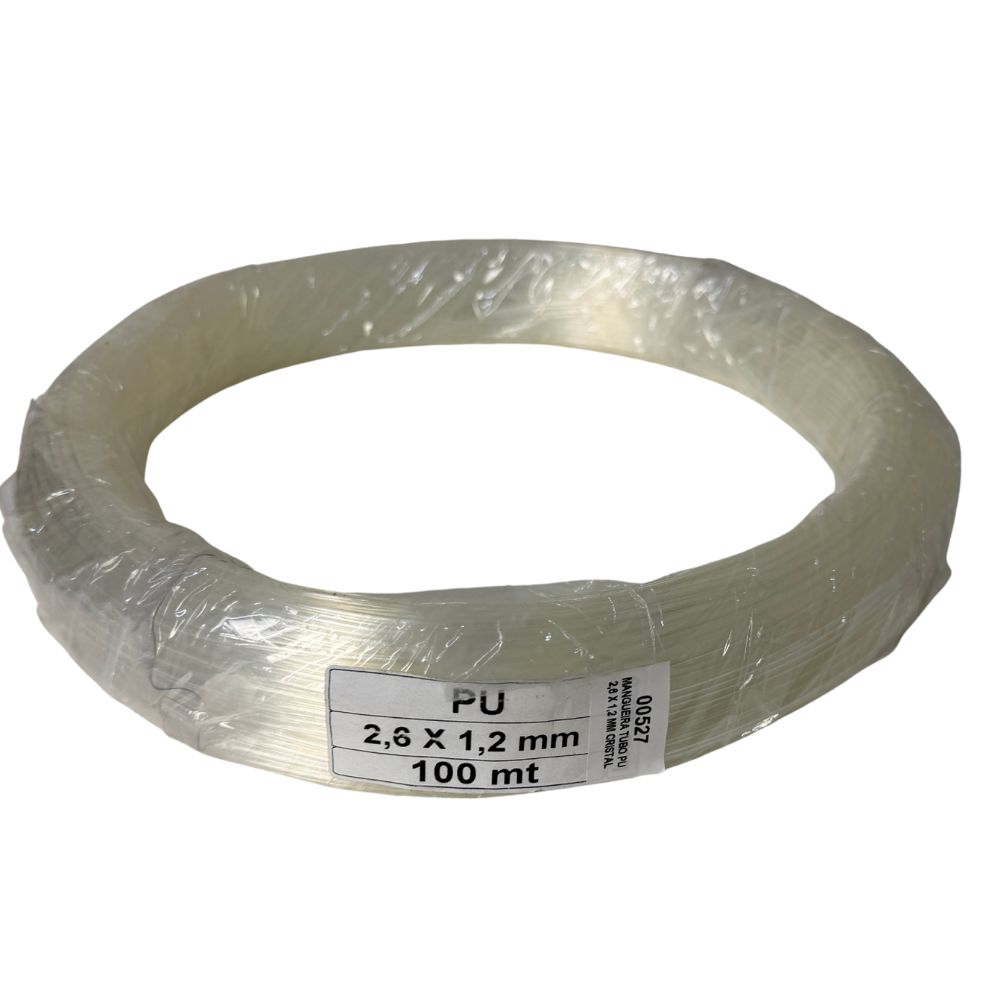 MANGUEIRA TUBO PU 2,6 X 1,2 MM CRISTAL