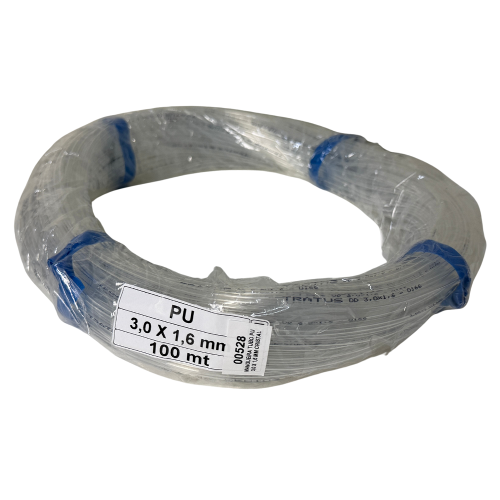 MANGUEIRA TUBO PU 3,0 X 1,6 MM CRISTAL